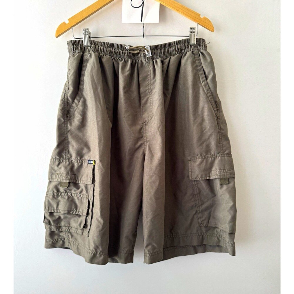 Utobia Cargo Shorts Mens 2XL Gray Drawstring Elastic Waist Pockets